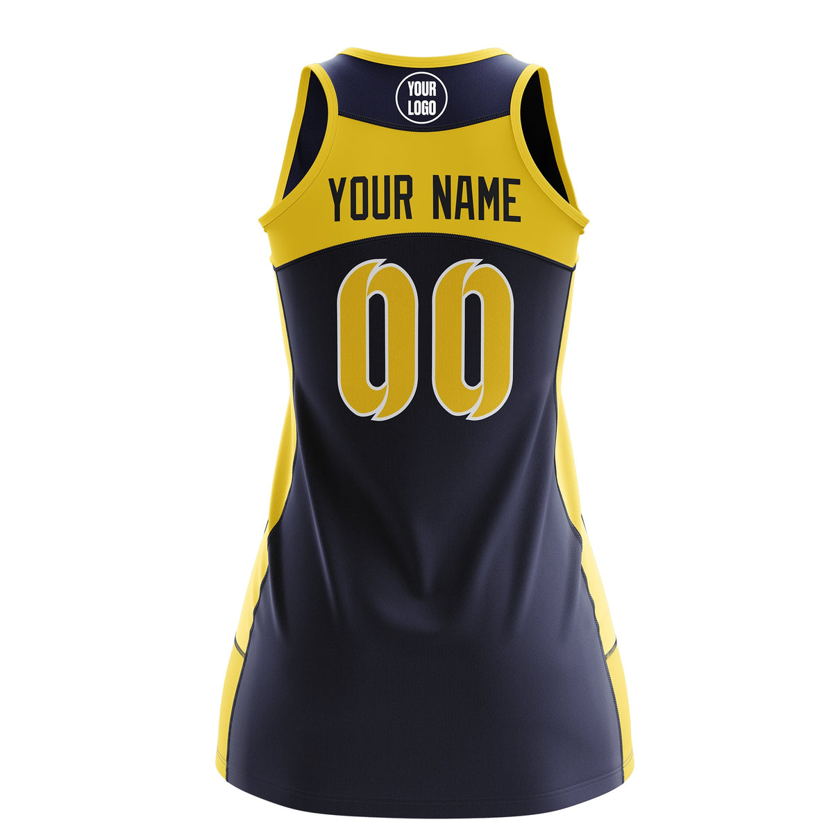 Custom Netball Dress | Navy Gold Classic Style Two-Tone Breathable Performance Sportswear