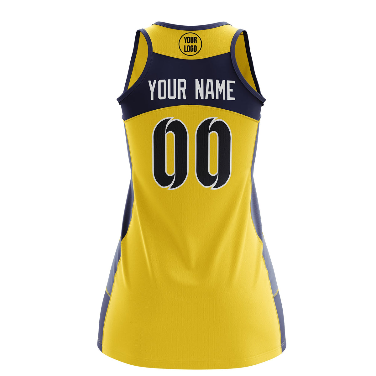 Custom Netball Dress | Gold Navy Classic Style Two-Tone Professional Team Uniforms