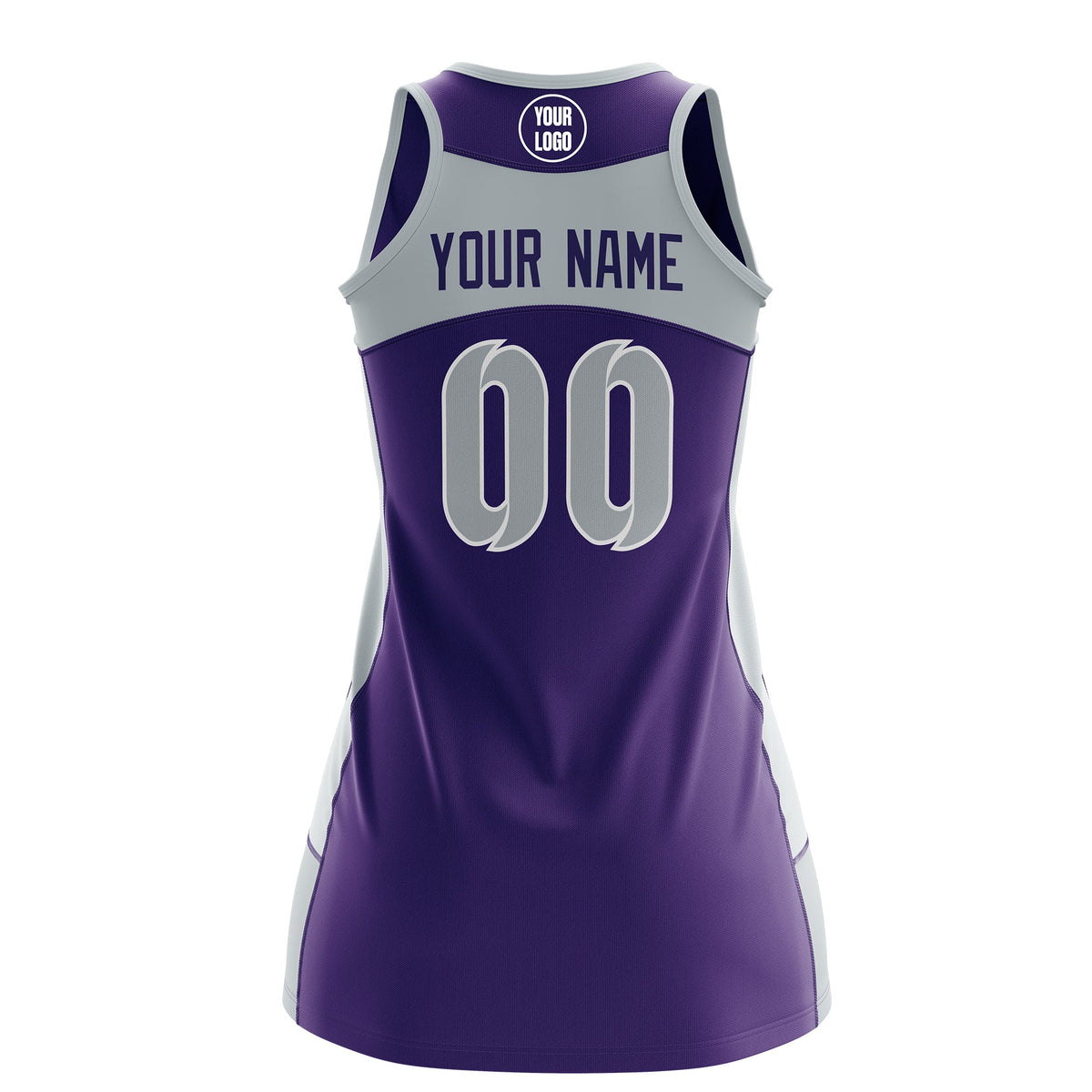 Custom Netball Dress | Purple Silver Classic Style Two-Tone Breathable Performance Sportswear