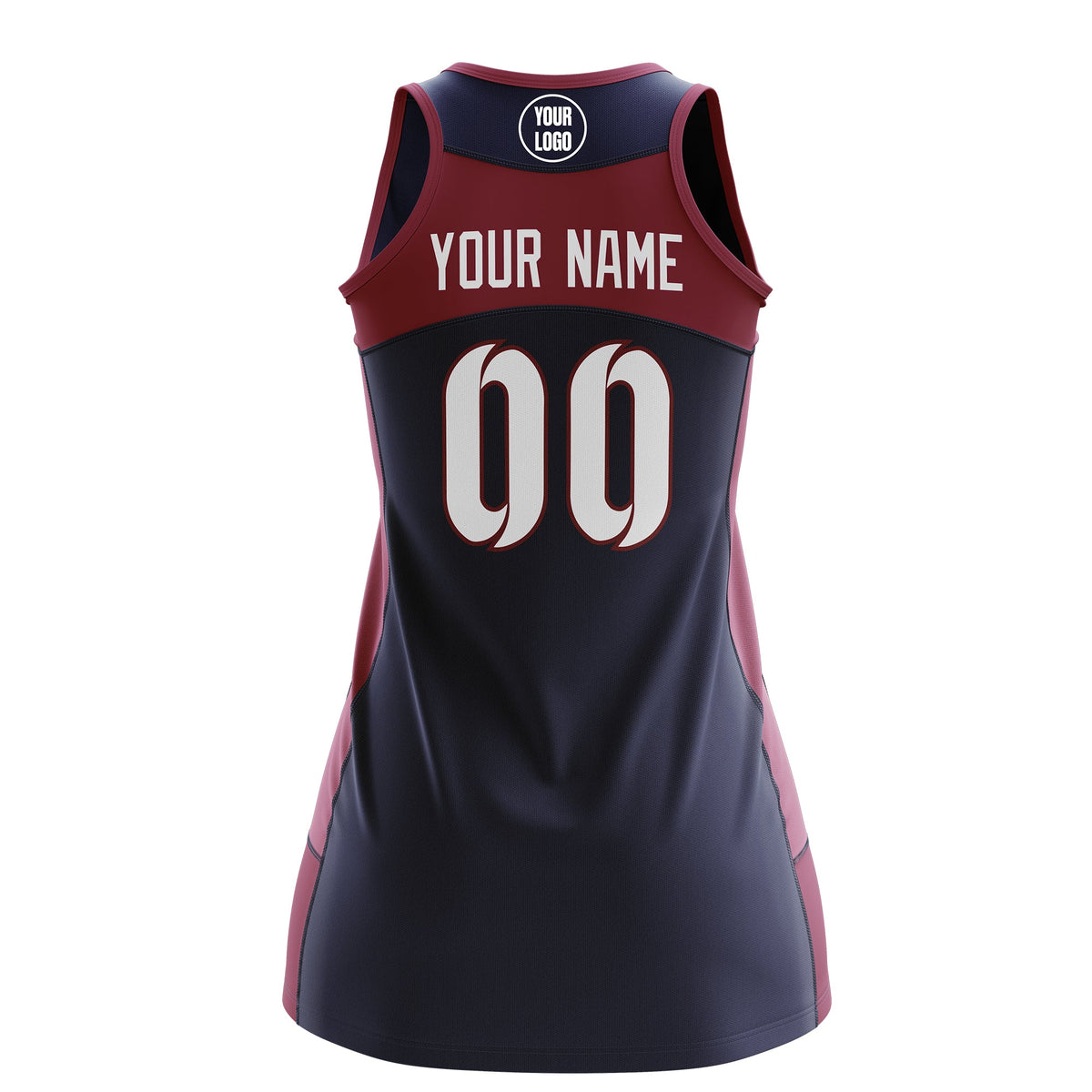 Custom Netball Dress | Navy Crimson Classic Style Two-Tone Professional Team Uniforms