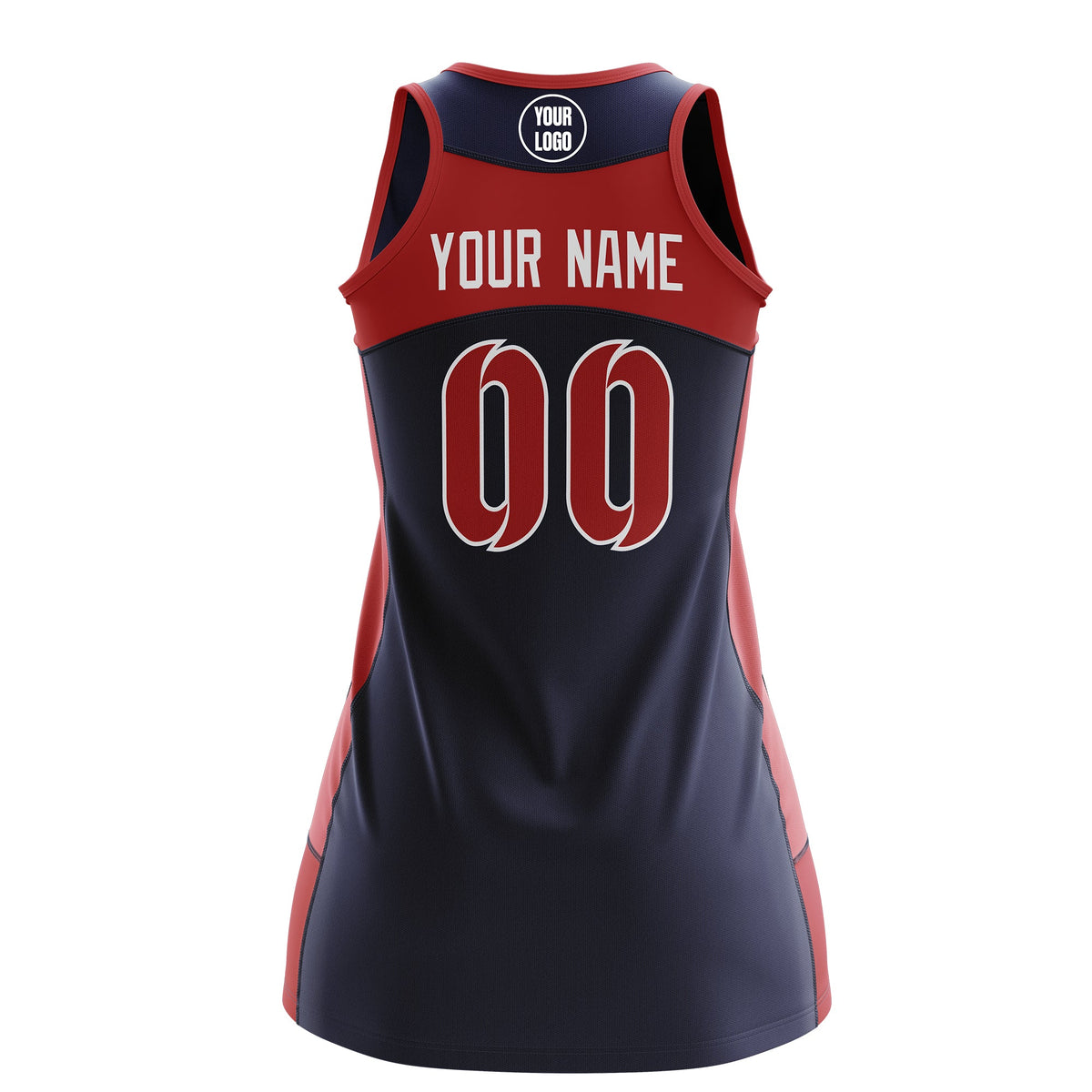 Custom Netball Dress | Navy Red Classic Style Two-Tone Breathable Performance Sportswear