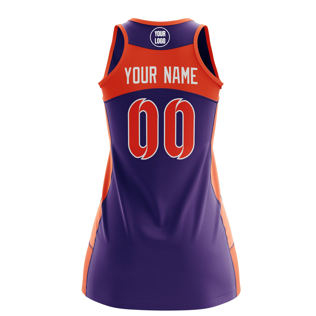 Custom Netball Dress | Purple Orange Classic Style Two-Tone Breathable Performance Sportswear