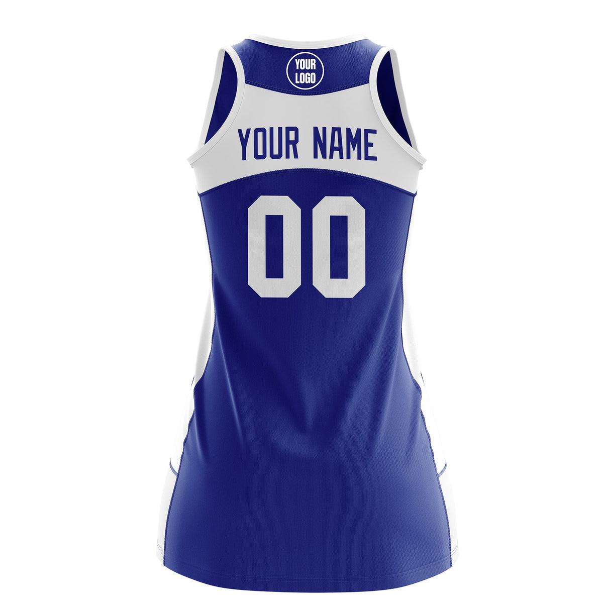 Custom Netball Dress | Royal Blue White Classic Style Two-Tone Breathable Performance Sportswear