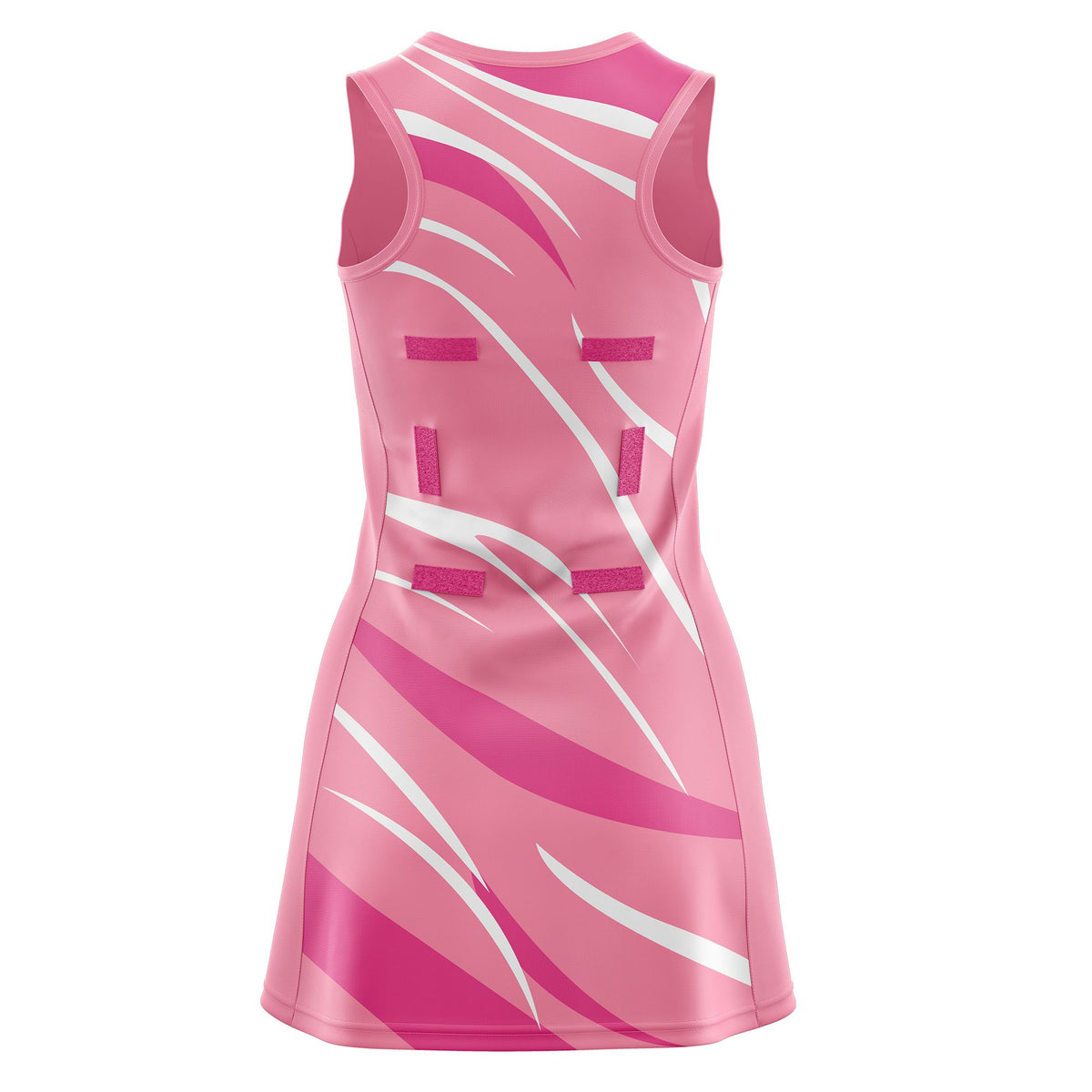 Custom Light Pink Pink Dynamic Stripes Lightweight &amp; Drapable Netball Dress