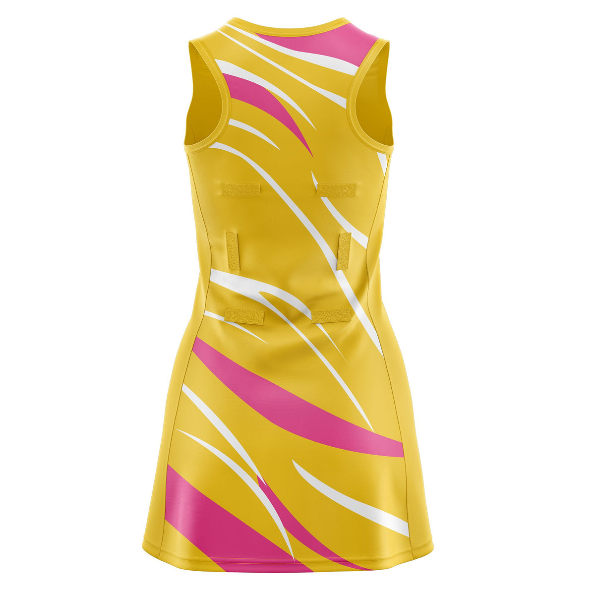 Custom Gold Pink Dynamic Stripes Lightweight &amp; Drapable Netball Dress
