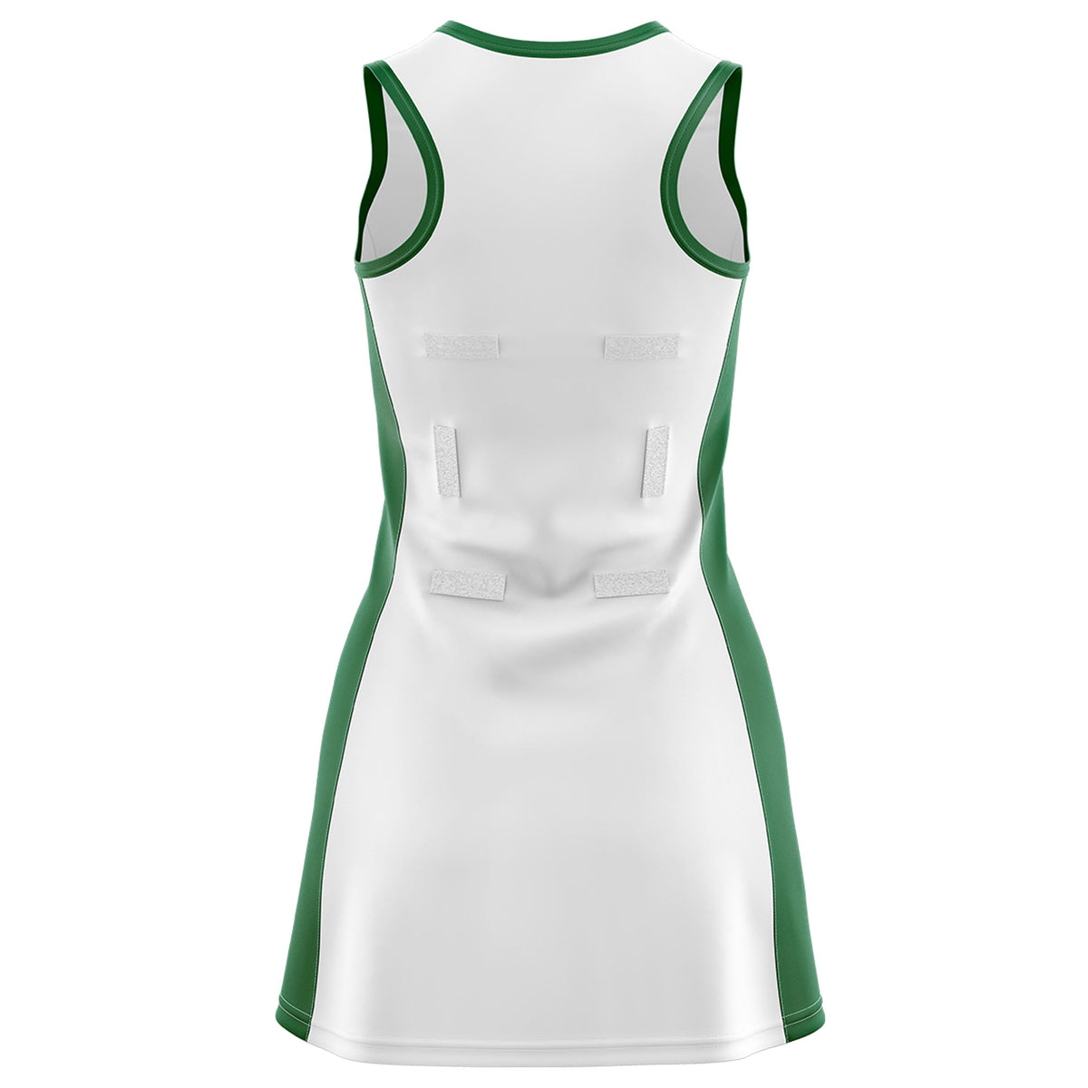 Custom White Kelly Green Color Block Two Tone Netball Dresses