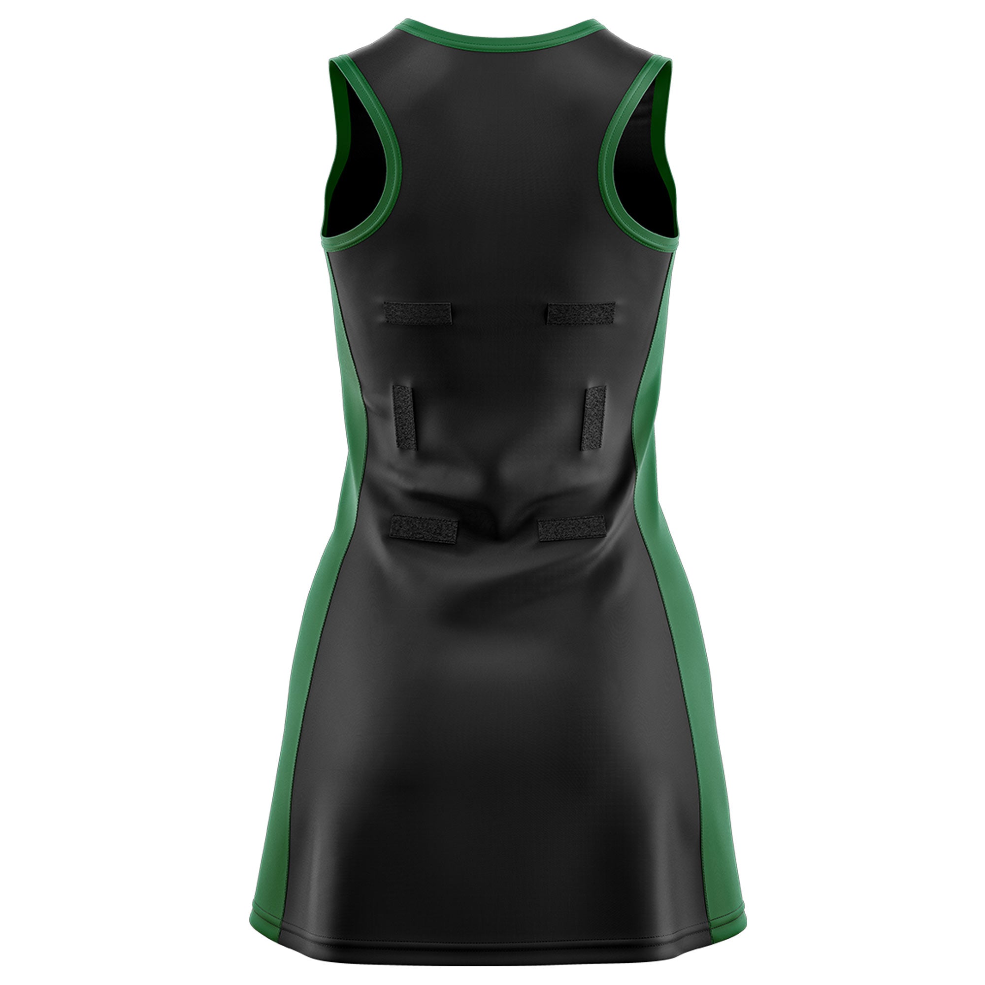 Custom Black Kelly Green Color Block Two Tone Netball Dresses