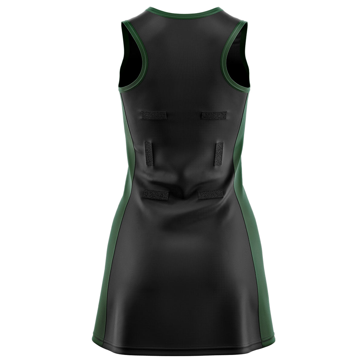 Custom Black Hunter Green Color Block Two Tone Netball Dresses