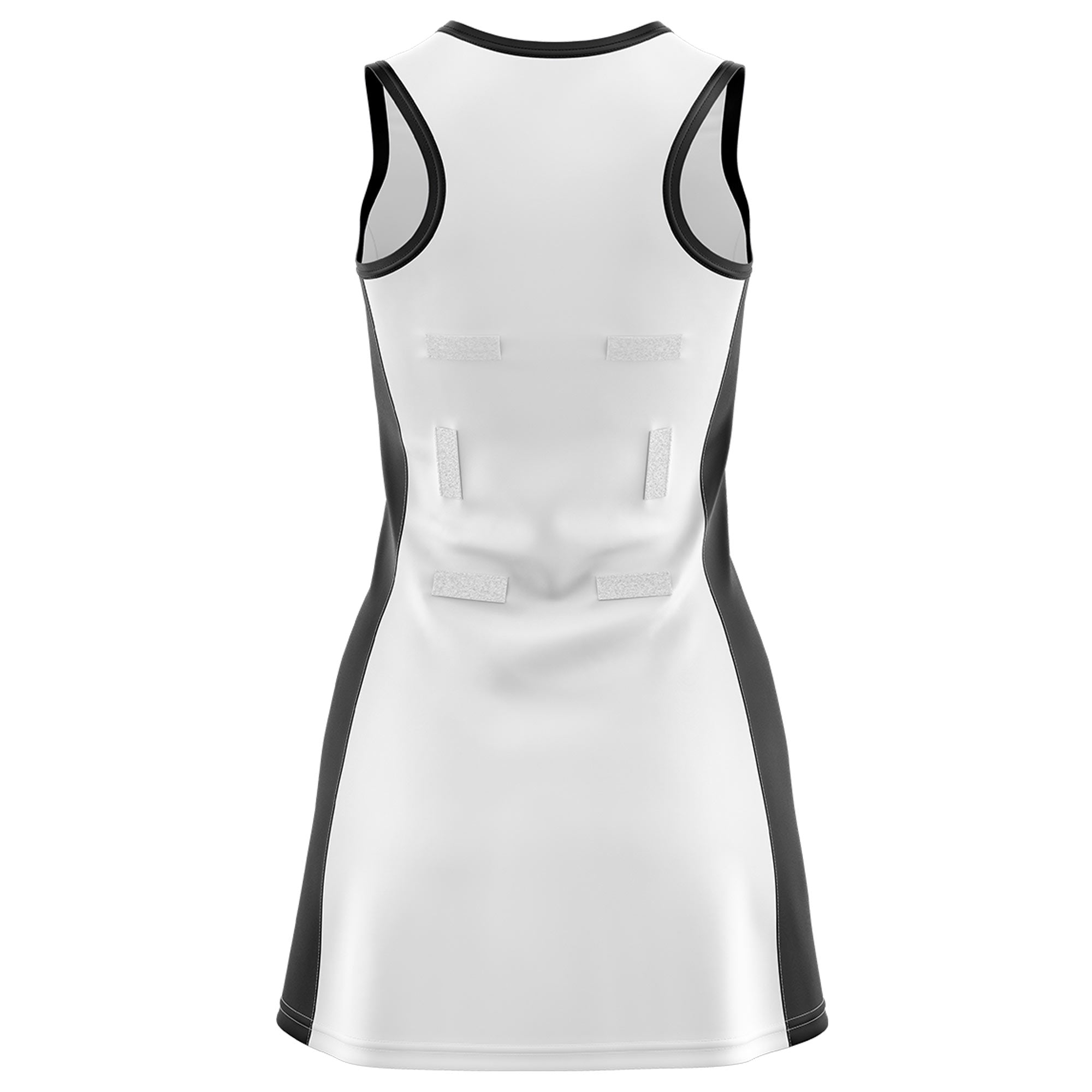Custom White Black Color Block Two Tone Netball Dresses
