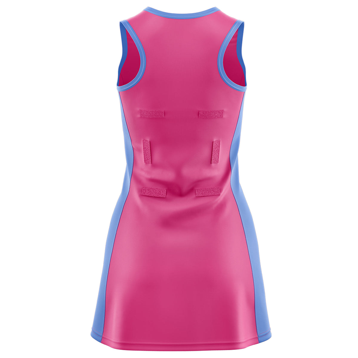 Custom Pink Powder Blue Color Block Two Tone Netball Dresses
