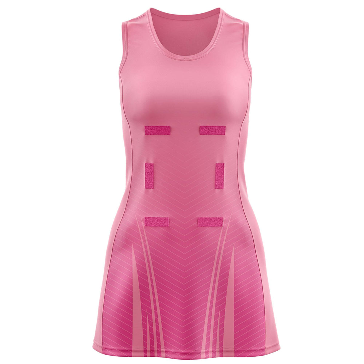 Custom Light Pink Pink Netball Dresses With Diagonal Lines And Jagged Texture Patterns
