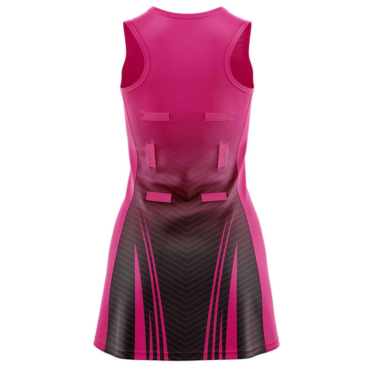 Custom Rose Red Black Netball Dresses With Diagonal Lines And Jagged Texture Patterns