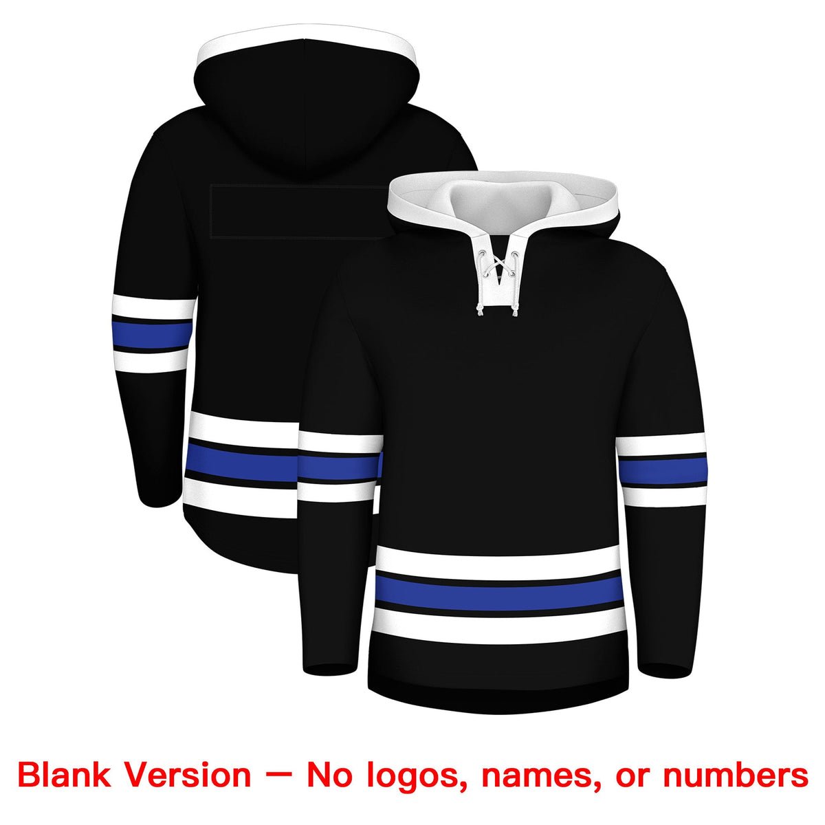 Custom Hockey Hoodie Jersey Black White Classic Style for Men&amp;Youth
