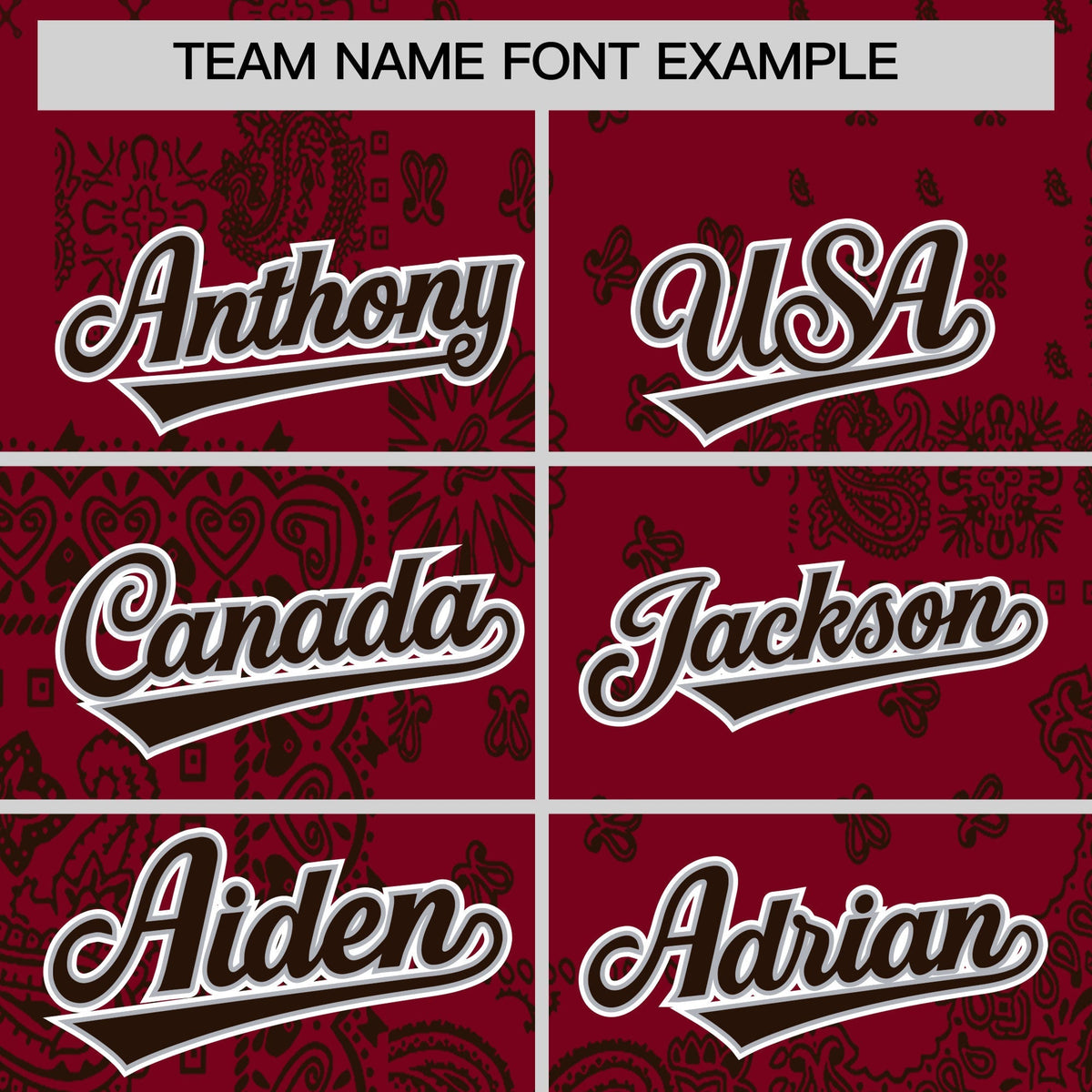 Custom Brown Crimson White Cashew Flower Graffiti Pattern V-Neck Hockey Jersey| KXKSHOP