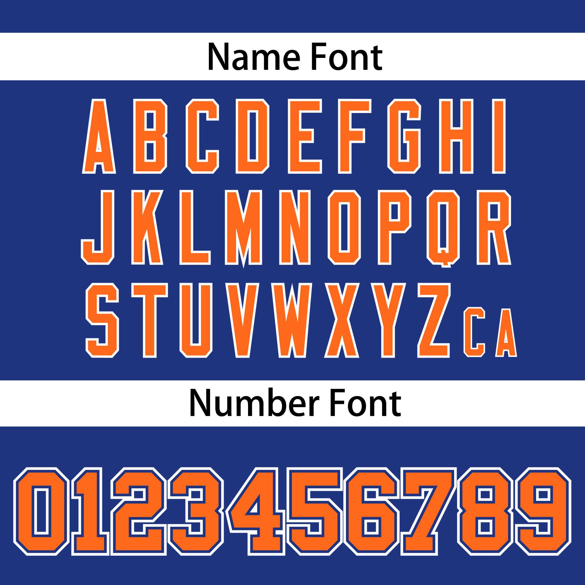 Custom Royal Orange White Personalized Classic Lace-Up Neck Hockey Jersey | KXKSHOP