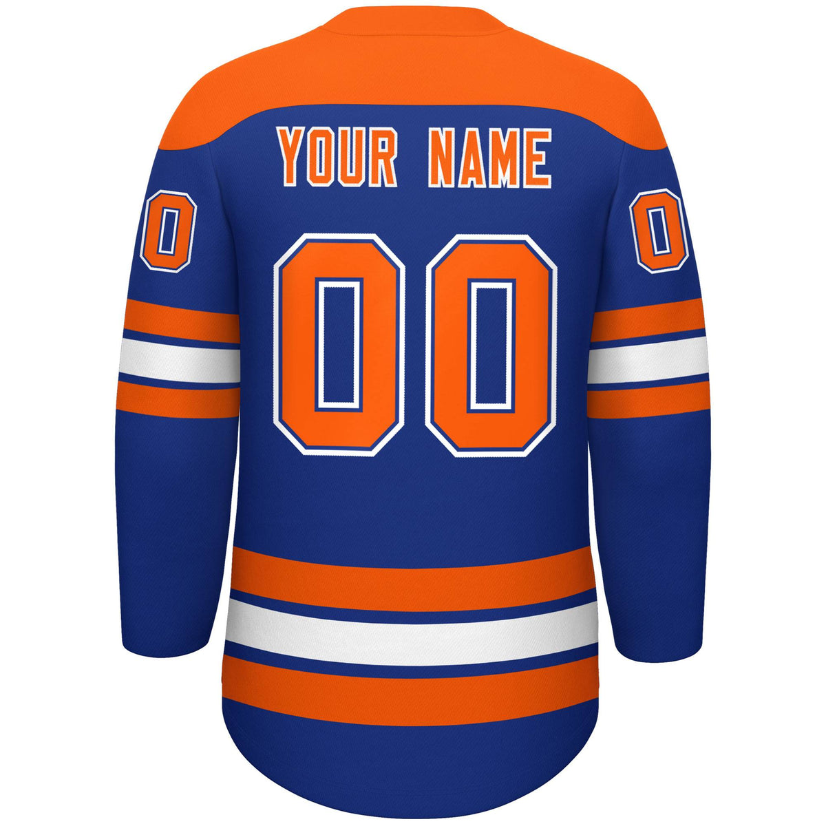 Custom Royal Orange White Personalized Classic Lace-Up Neck Hockey Jersey | KXKSHOP