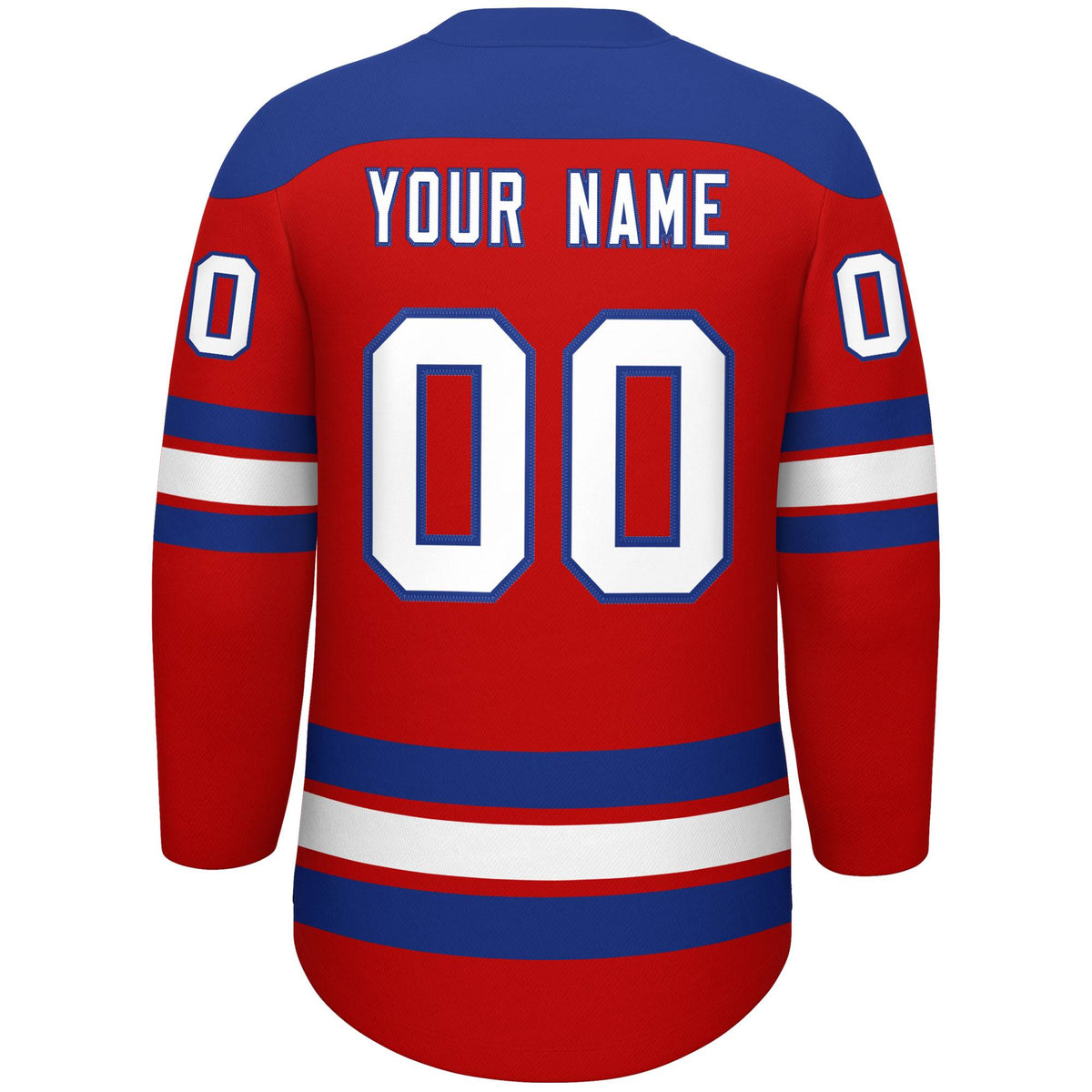 Custom Red Royal White Personalized Classic Lace-Up Neck Hockey Jersey | KXKSHOP