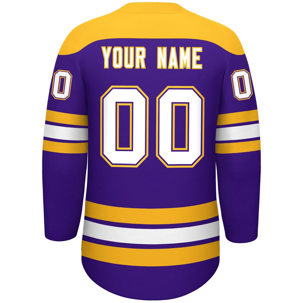 Custom Purple Gold White Personalized Classic Lace-Up Neck Hockey Jersey | KXKSHOP