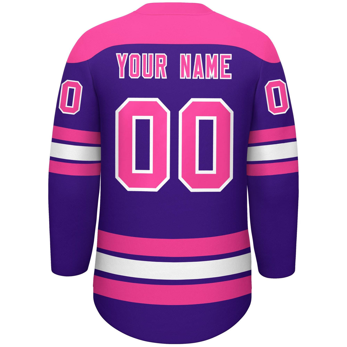 Custom Purple Pink White Personalized Classic Lace-Up Neck Hockey Jersey | KXKSHOP