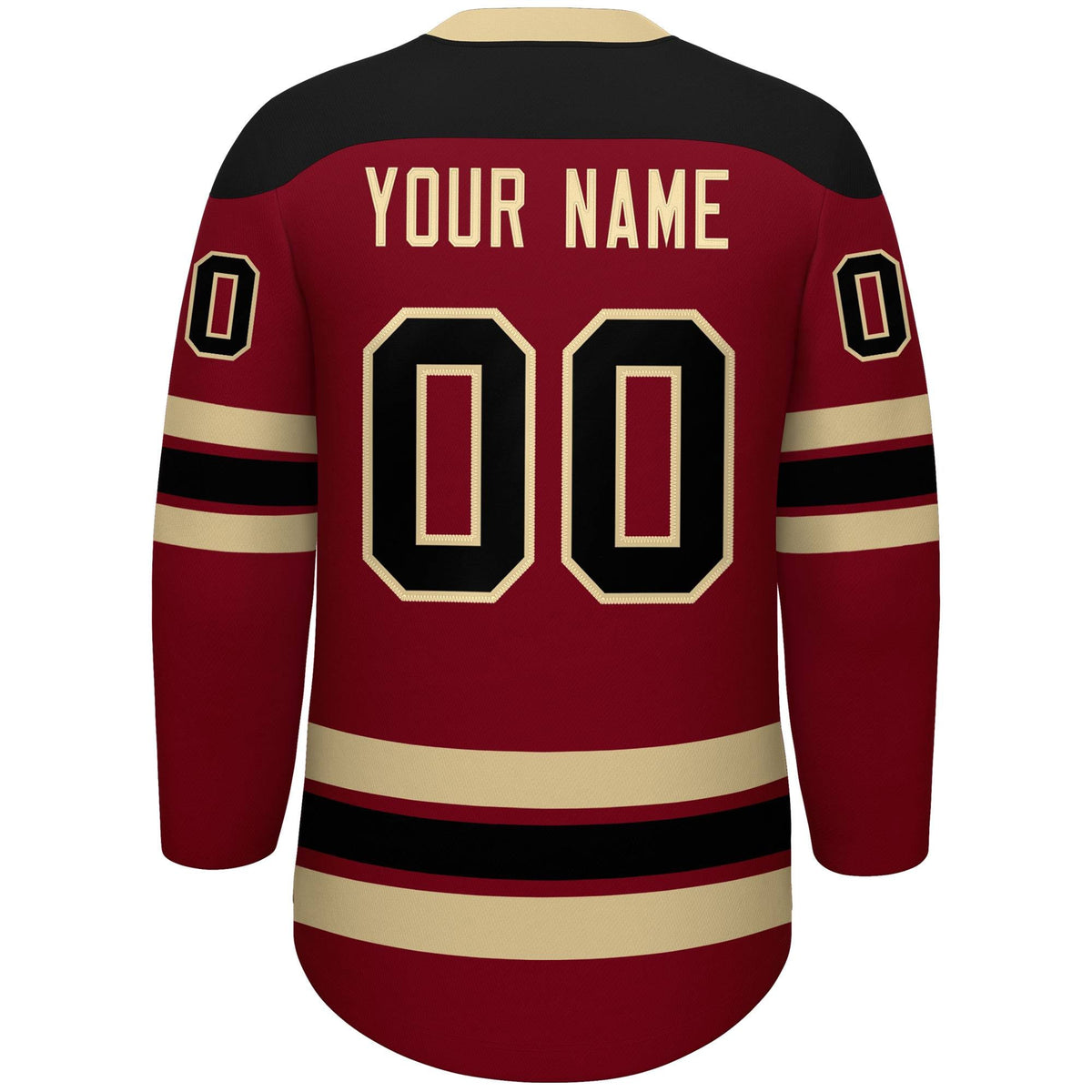 Custom Crimson Khaki Black Personalized Classic Lace-Up Neck Hockey Jersey | KXKSHOP