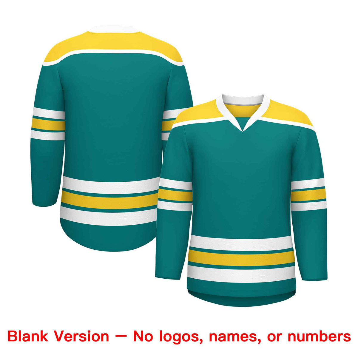 Custom Teal Gold Ice Cream Helmet Pattern Personalized V-Neck Hockey Jersey