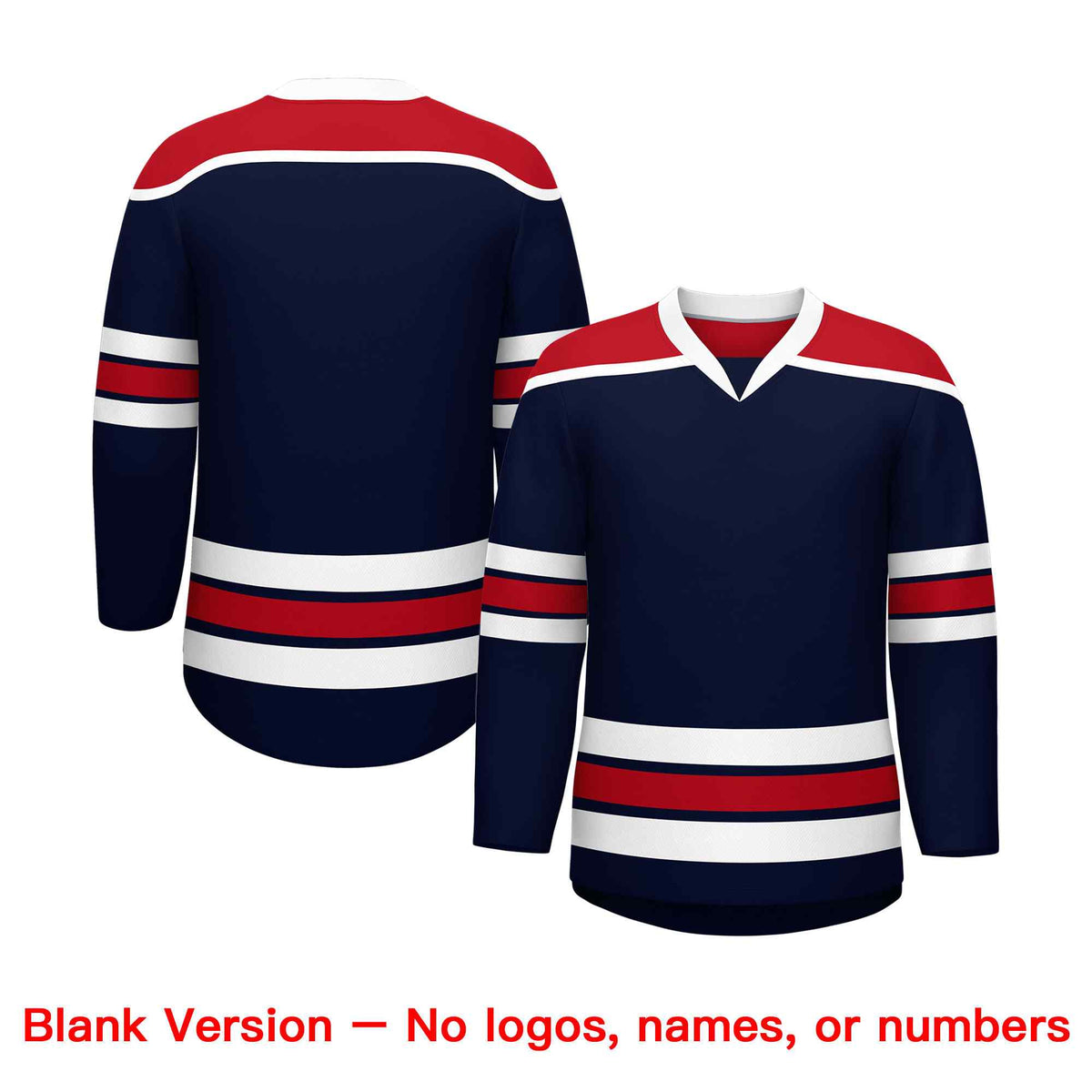 Custom Navy Red Ice Cream Helmet Pattern Personalized V-Neck Hockey Jersey