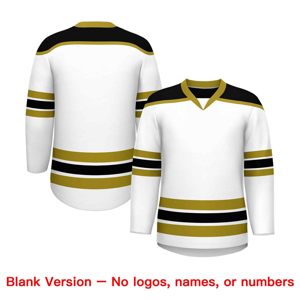 Custom White Old Gold Ice Cream Helmet Pattern Personalized V-Neck Hockey Jersey| KXKSHOP