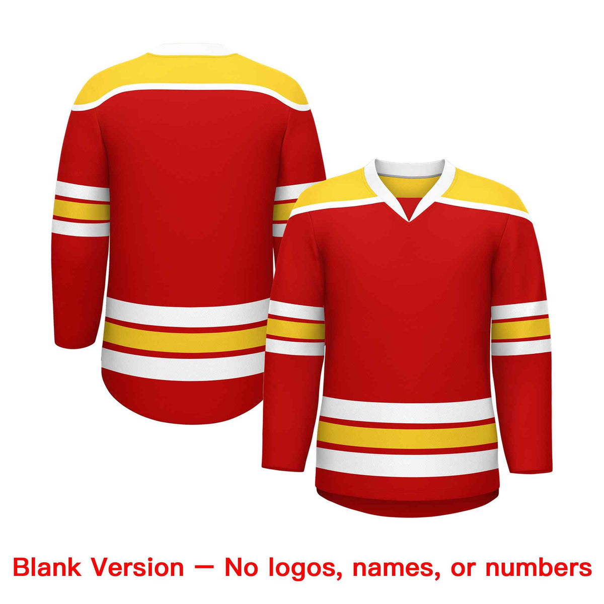 Custom Red Gold Ice Cream Helmet Pattern Personalized V-Neck Hockey Jersey