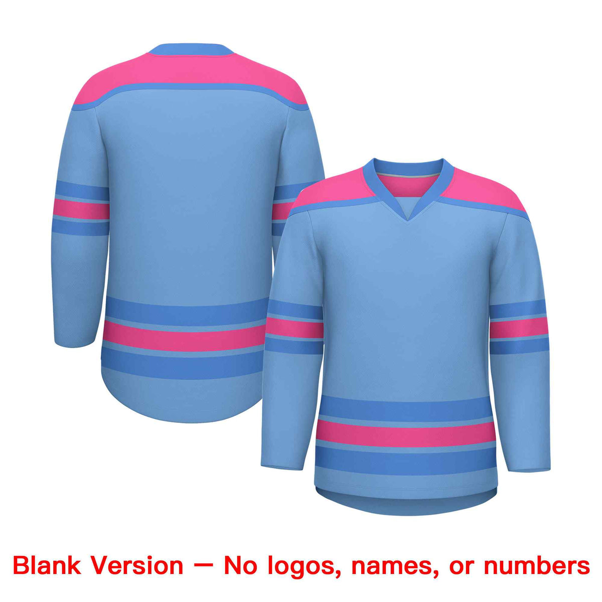 Custom Light Blue Pink Ice Cream Helmet Pattern Personalized V-Neck Hockey Jersey