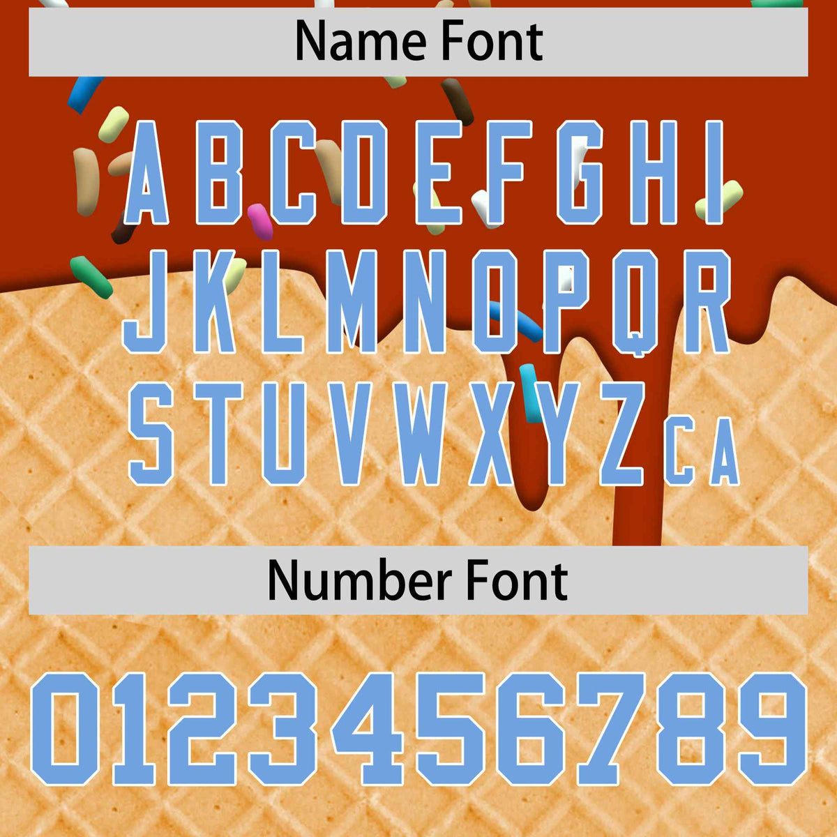 Custom Dark Orange Light Blue Ice Cream Pattern Personalized V-Neck Hockey Jersey