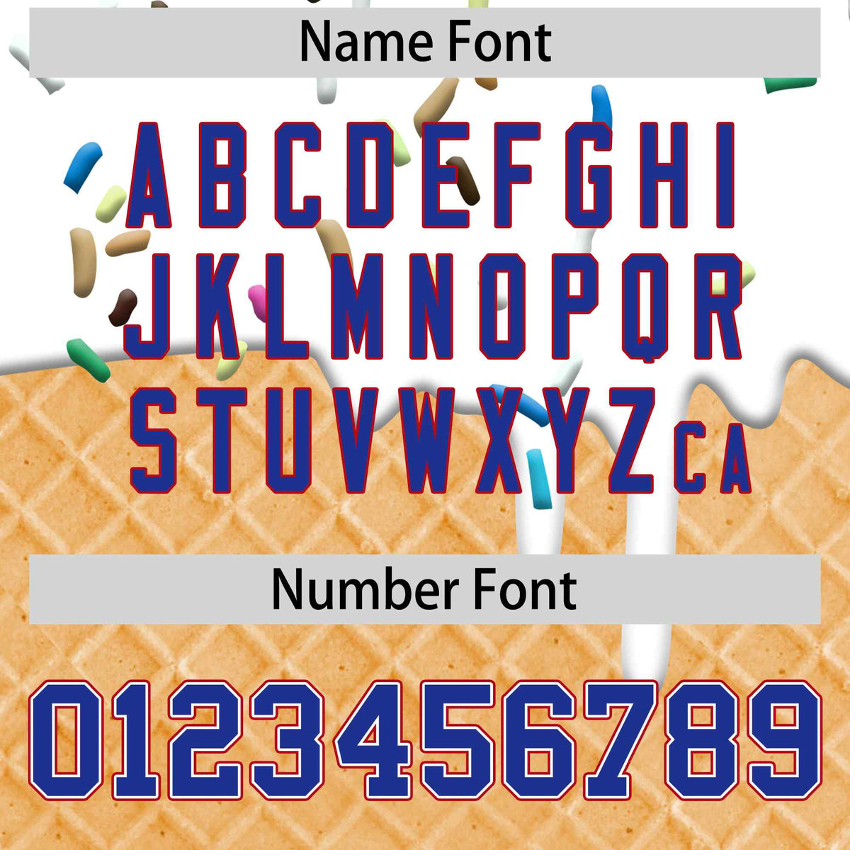 Custom White Royal Blue Ice Cream Pattern Personalized V-Neck Hockey Jersey