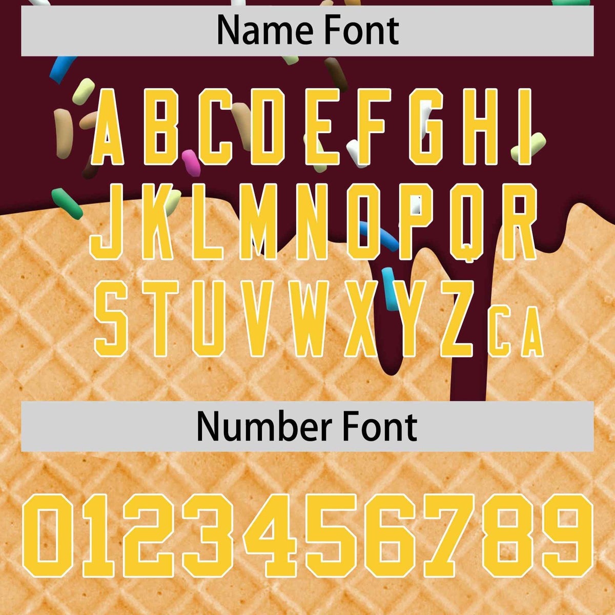 Custom Crimson Gold Ice Cream Pattern Personalized V-Neck Hockey Jersey