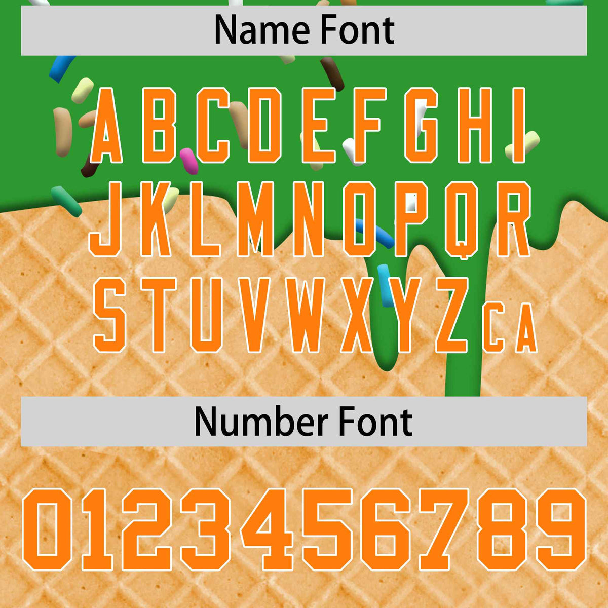 Custom Light Green Orange Ice Cream Pattern Personalized V-Neck Hockey Jersey