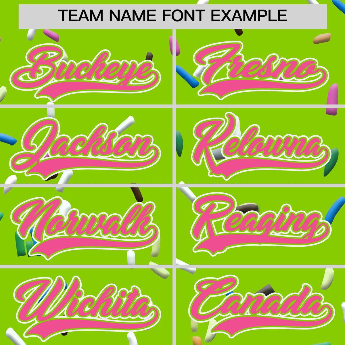 Custom Neon Green Pink Ice Cream Pattern Personalized V-Neck Hockey Jersey