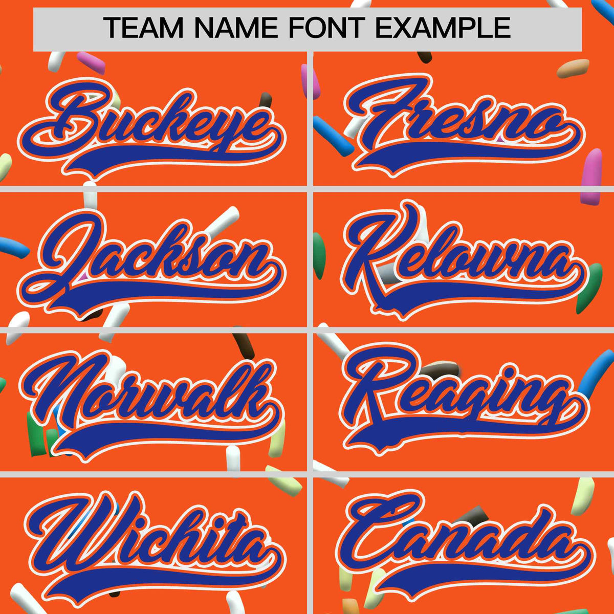 Custom Orange Royal Blue Ice Cream Pattern Personalized V-Neck Hockey Jersey