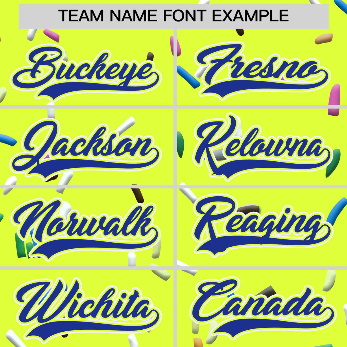Custom Fluorescent Green Royal Blue Ice Cream Pattern Personalized V-Neck Hockey Jersey