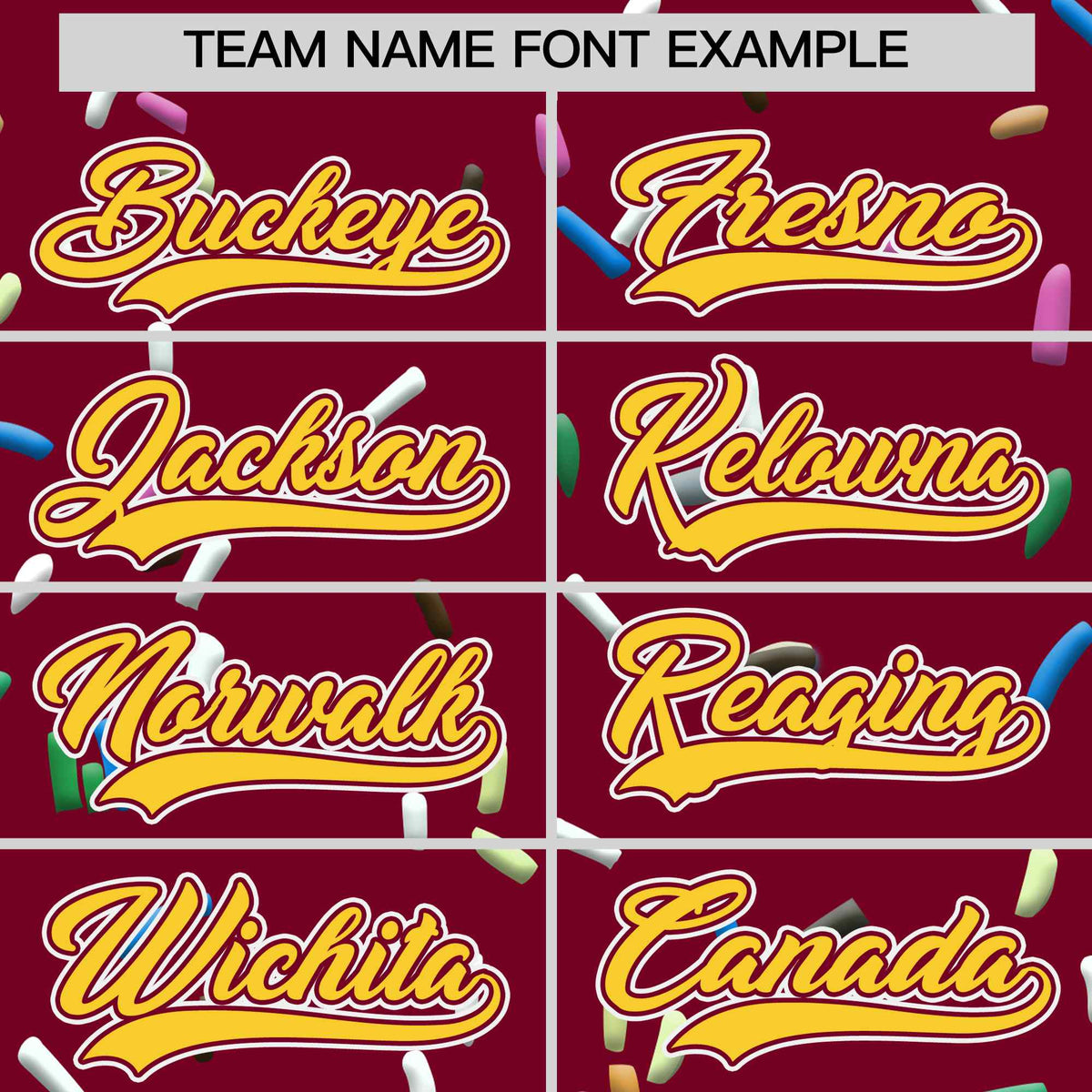 Custom Crimson Gold Ice Cream Pattern Personalized V-Neck Hockey Jersey