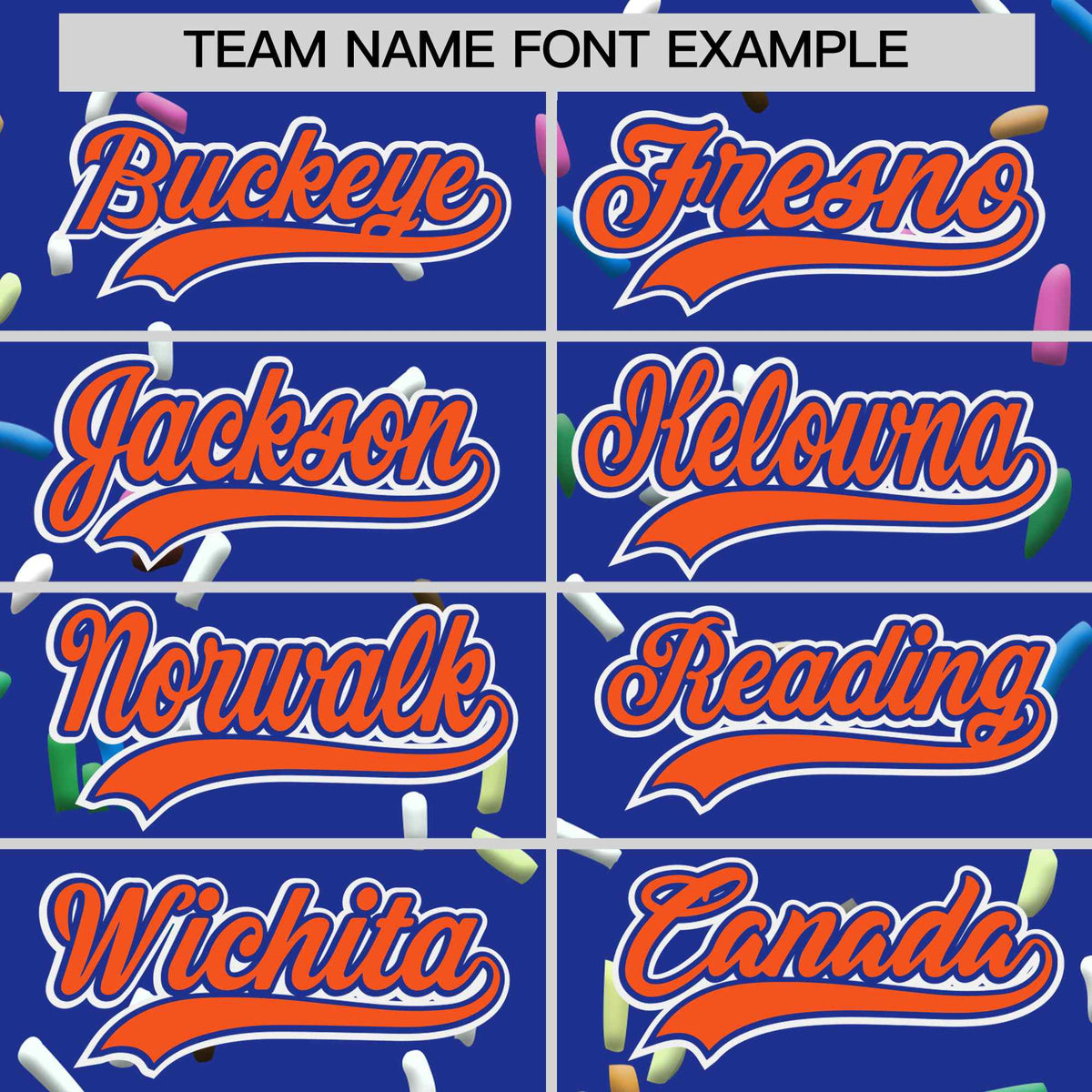 Custom Royal Blue Orange Ice Cream Pattern Personalized V-Neck Hockey Jersey