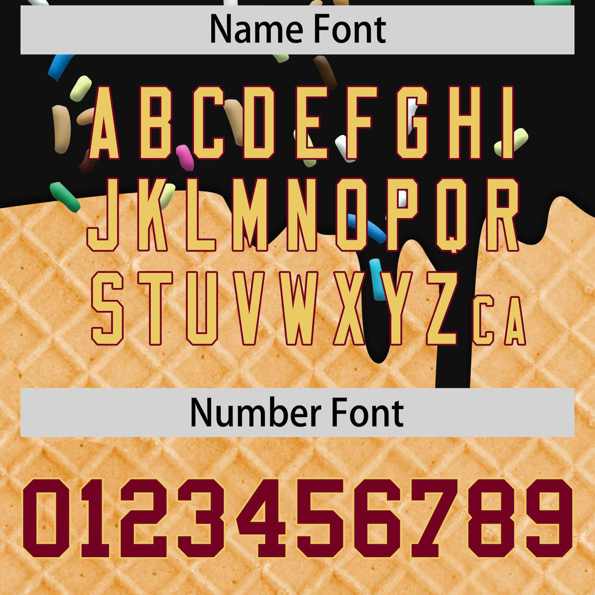 Custom Black Crimson Ice Cream Pattern Personalized V-Neck Hockey Jersey