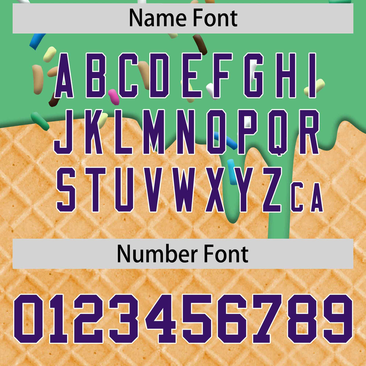 Custom Neon Green Purple Ice Cream Pattern Personalized V-Neck Hockey Jersey