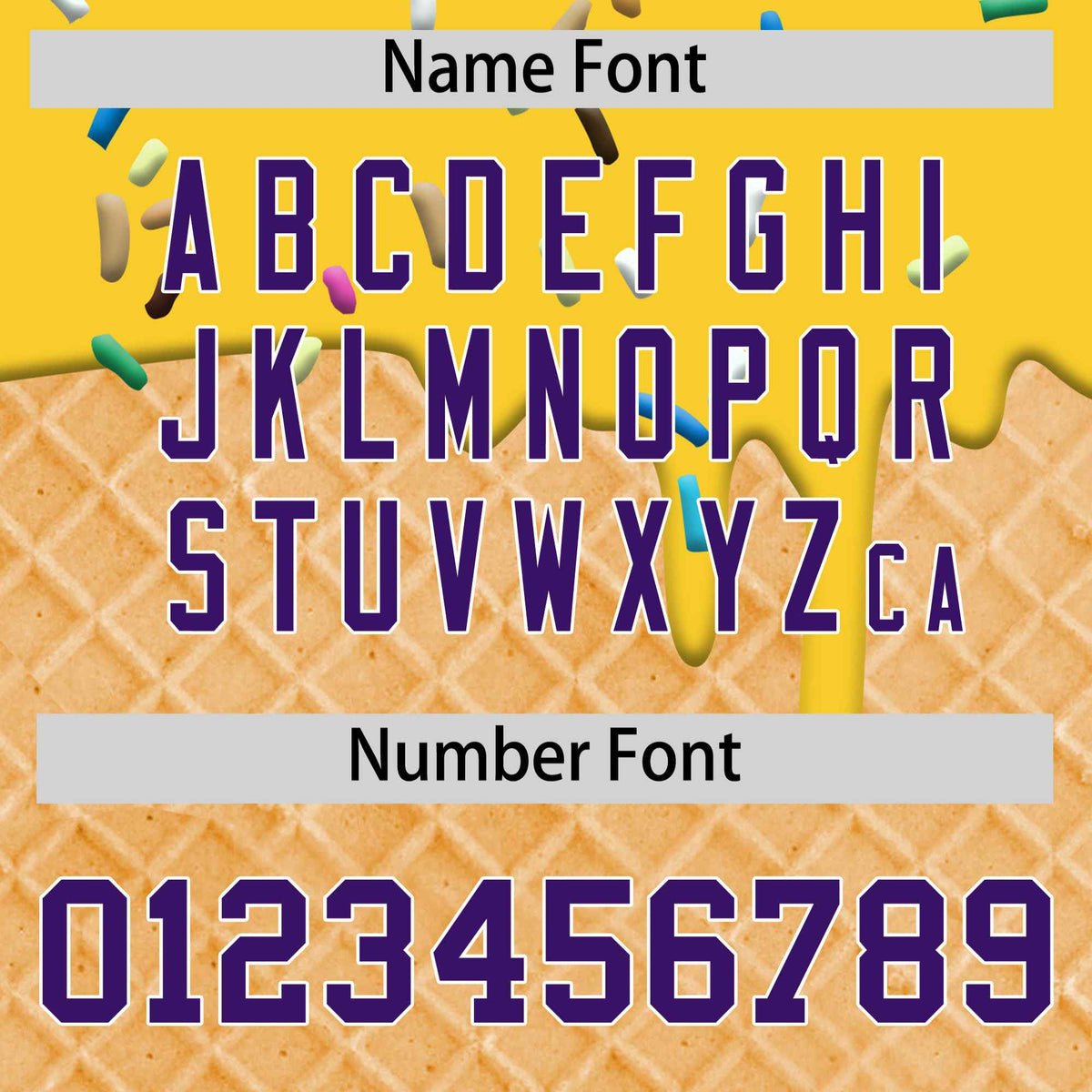 Custom Gold Purple Ice Cream Pattern Personalized V-Neck Hockey Jersey| KXKSHOP