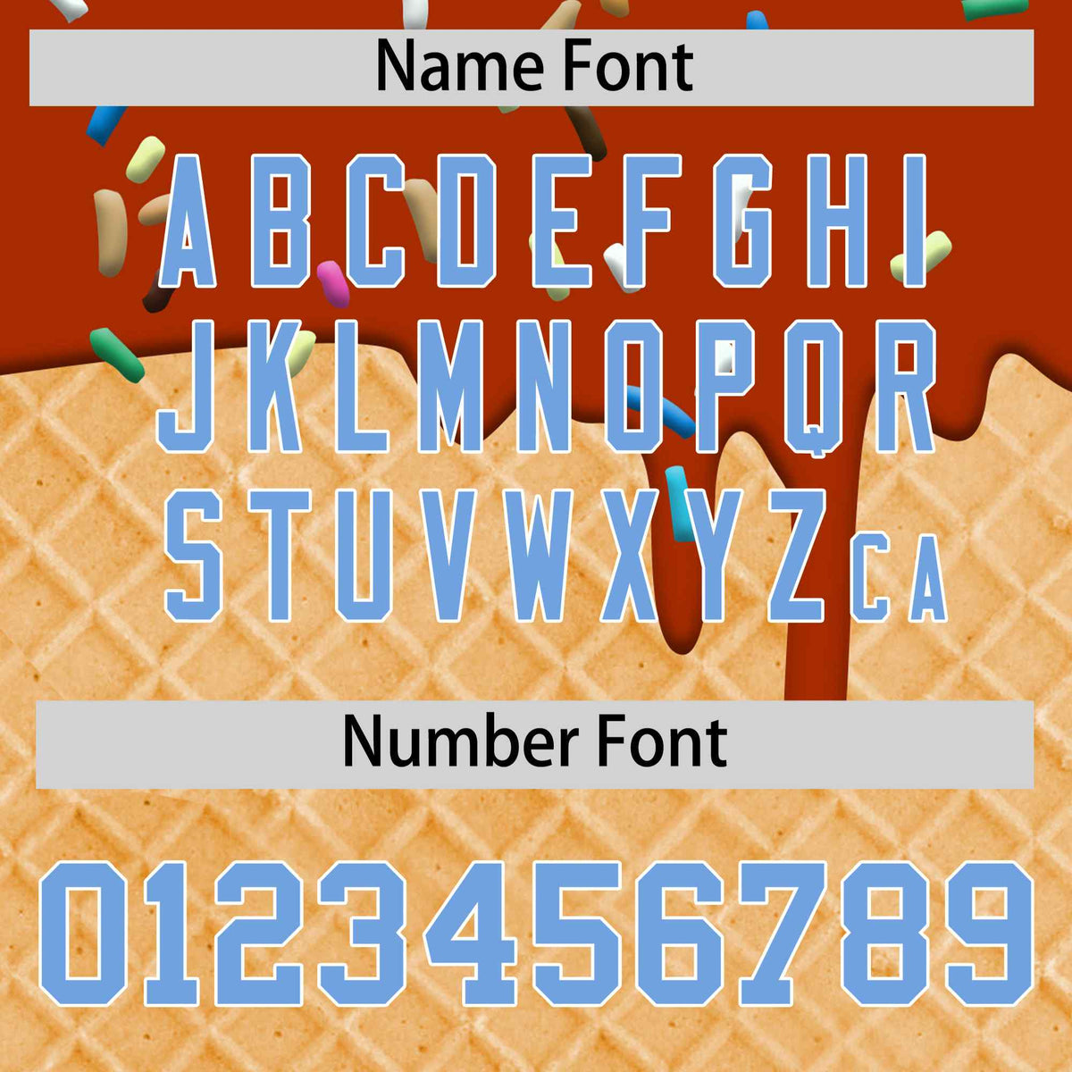 Custom Dark Orange Light Blue Ice Cream Pattern Personalized V-Neck Hockey Jersey| KXKSHOP