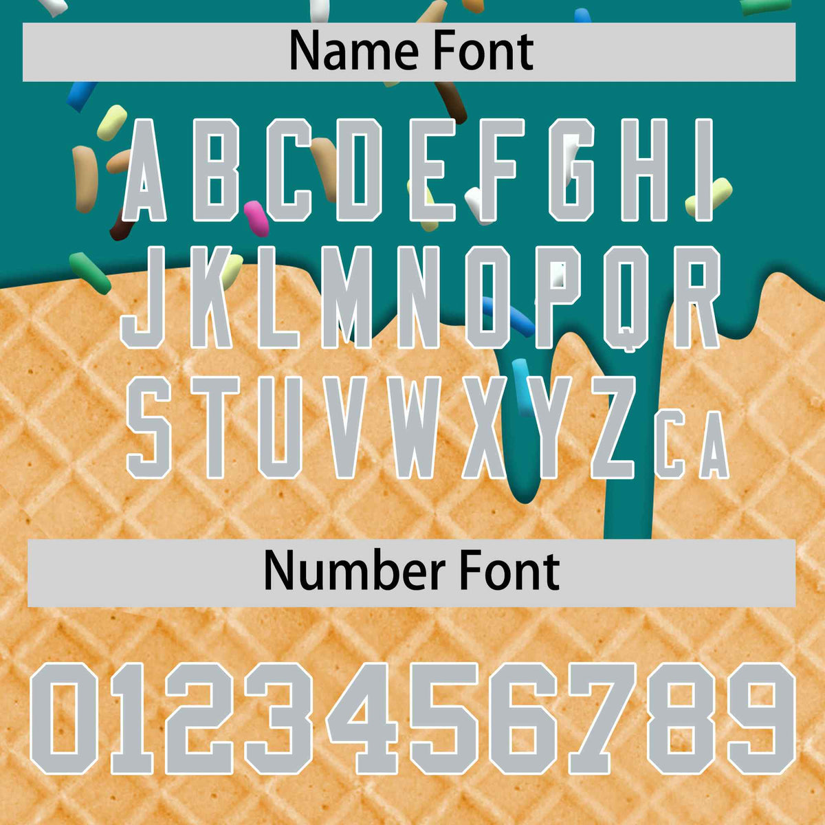 Custom Teal Silver Ice Cream Pattern Personalized V-Neck Hockey Jersey| KXKSHOP