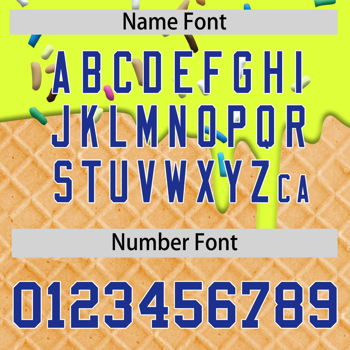 Custom Fluorescent Green Royal Blue Ice Cream Pattern Personalized V-Neck Hockey Jersey| KXKSHOP