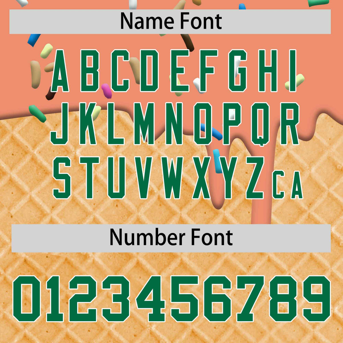 Custom Light Orange Kelly Green Ice Cream Pattern Personalized V-Neck Hockey Jersey| KXKSHOP