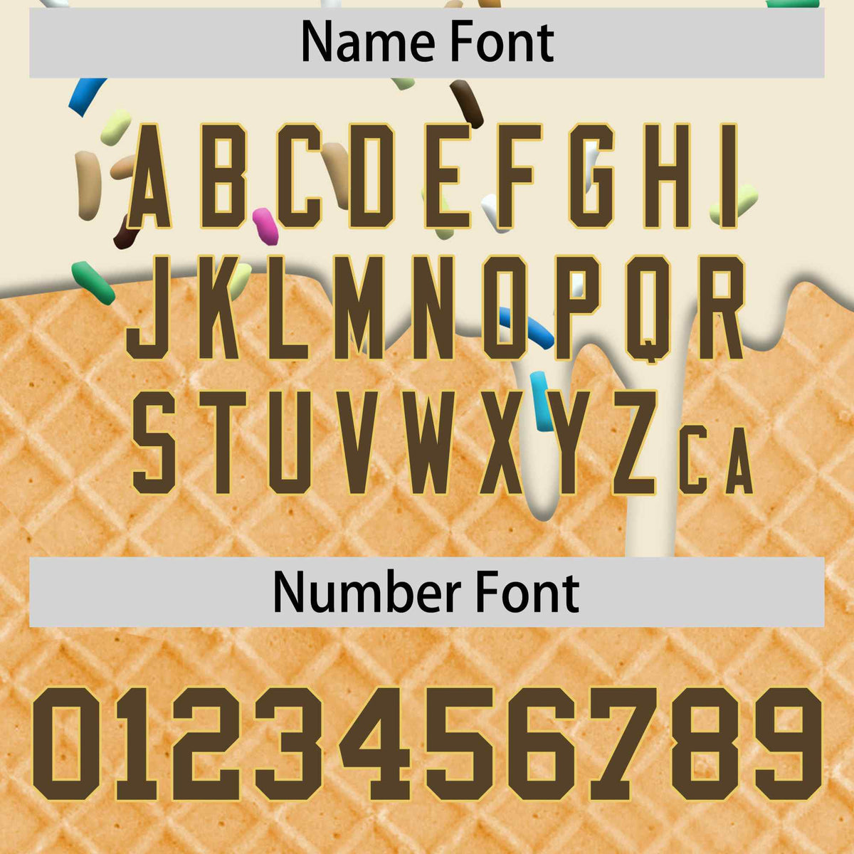 Custom Cream Light Brown Ice Cream Pattern Personalized V-Neck Hockey Jersey