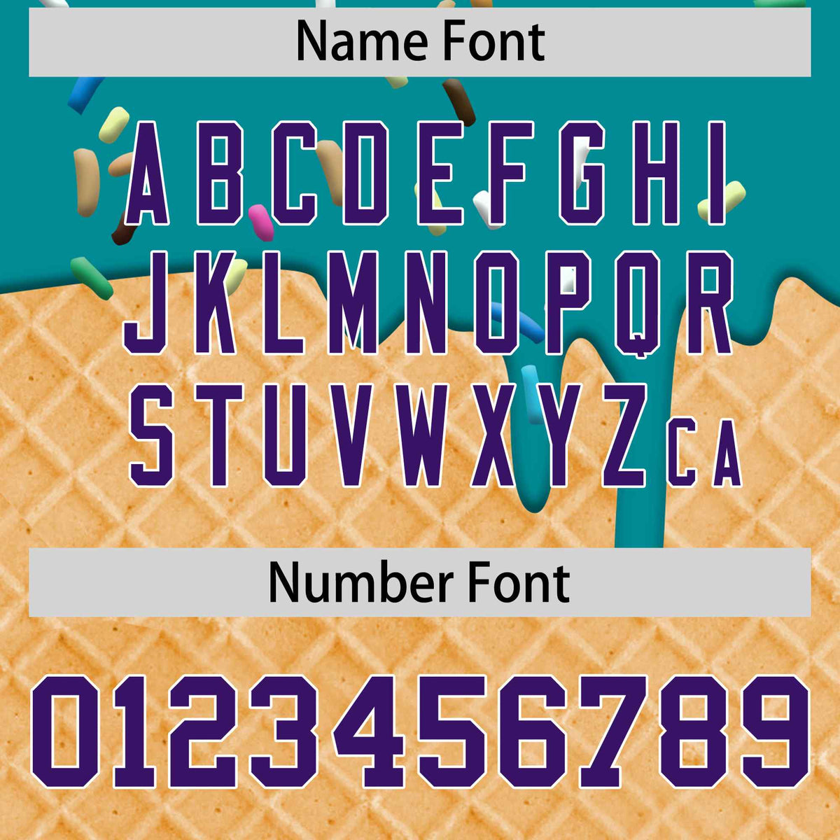 Custom Teal Purple Ice Cream Pattern Personalized V-Neck Hockey Jersey