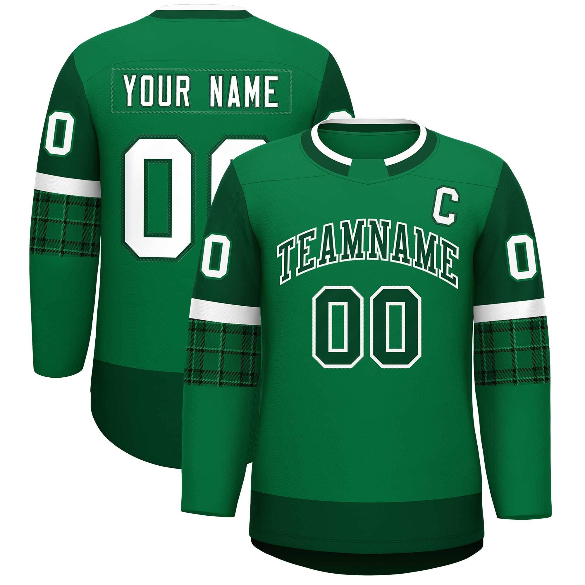 Custom Teal Green Personalized Raglan Sleeves Round-Neck Hockey Jersey | KXKSHOP