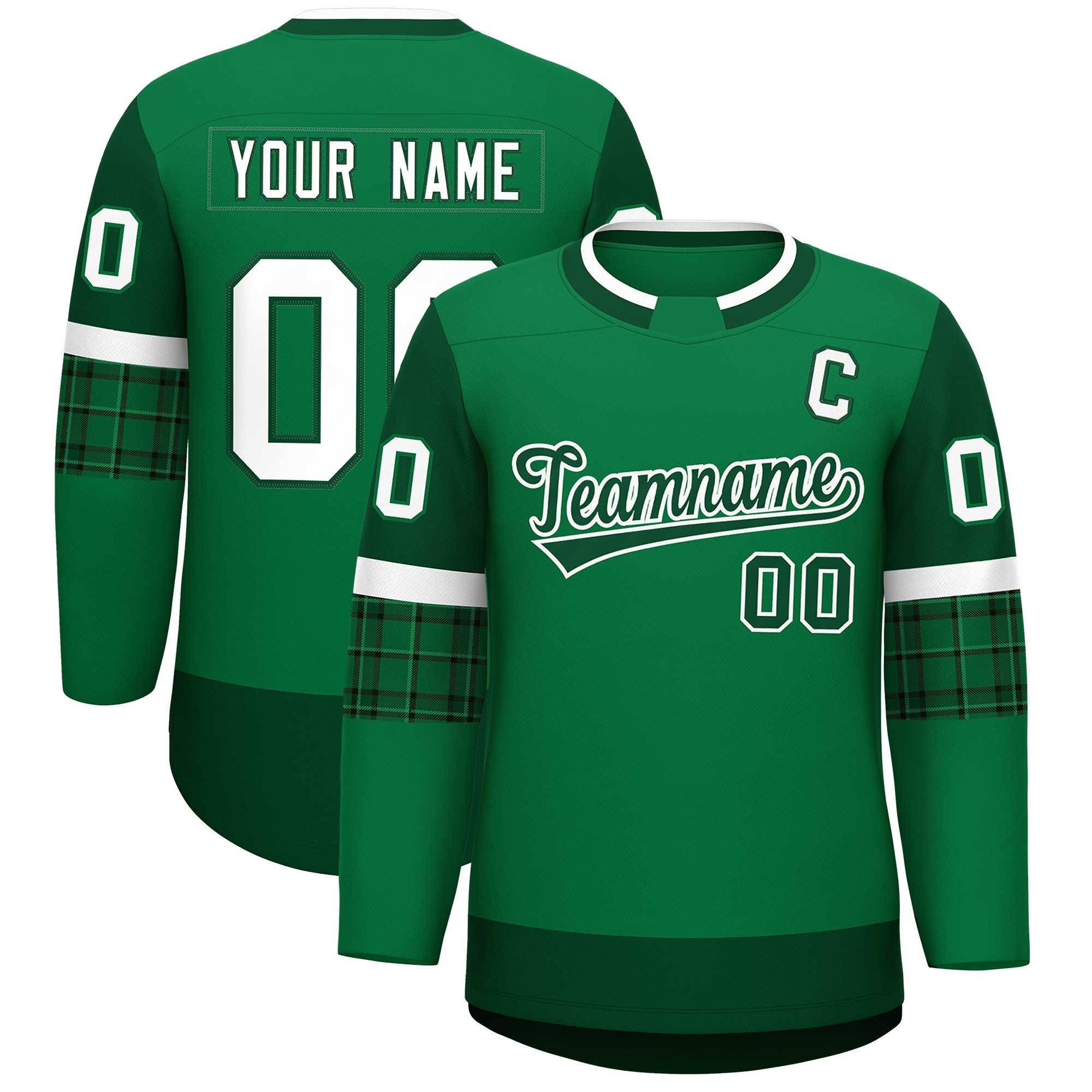 Custom Teal Green Personalized Raglan Sleeves Round-Neck Hockey Jersey | KXKSHOP