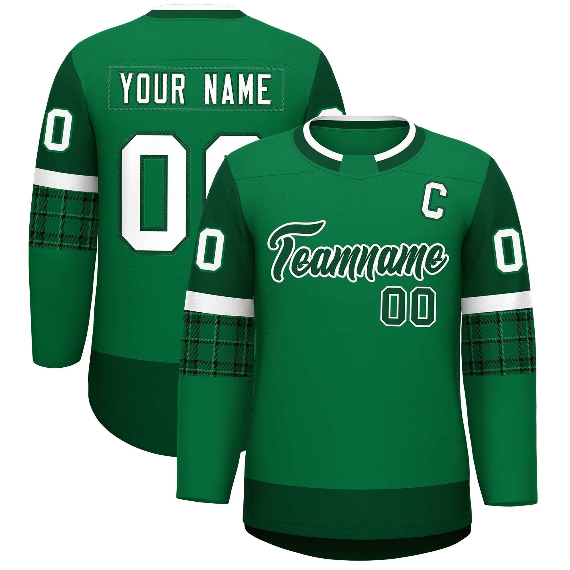 Custom Teal Green Personalized Raglan Sleeves Round-Neck Hockey Jersey | KXKSHOP